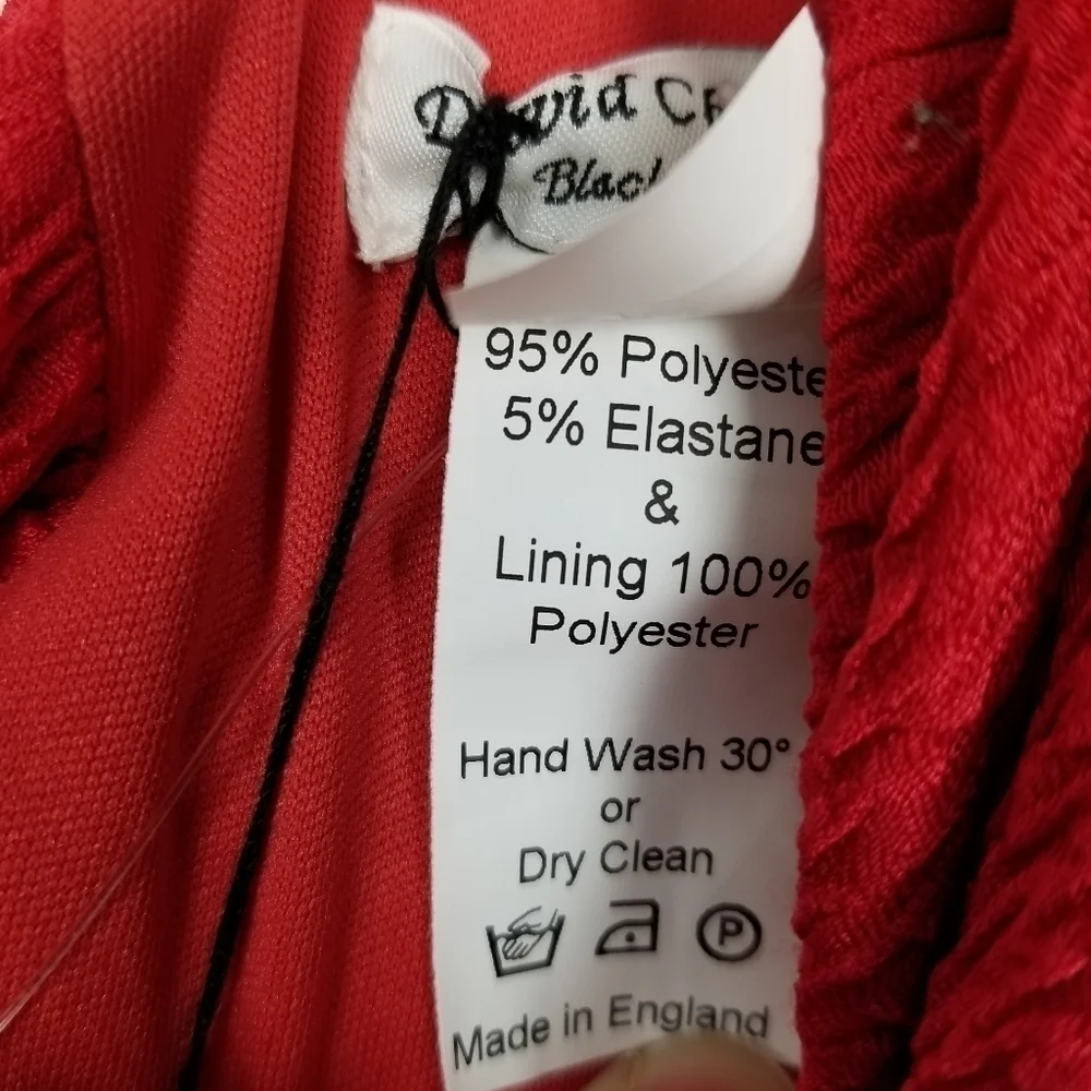 David Charles NWT Girls Sz 14 Yrs Full Skirt Sleeveless Textured Dress Bow Red